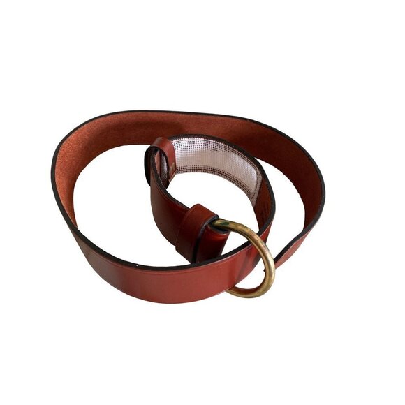 Judith Gale Designs Small Brown Leather Belt O Ring Mesh Detail - Picture 1 of 6